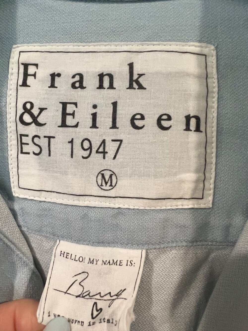 FRANK & EILEEN Barry Tailored Button Up Shirt Blue Wash SIZE M - Picture 6 of 11